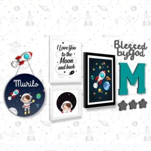 Quadro Infantil Kit Astronauta 3