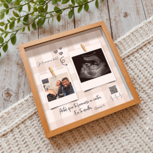 Quadro ultrassom com áudio personalizado com duas fotos