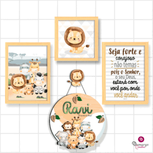 Quadro Infantil Kit Safari 7