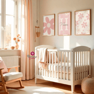 Quadro Infantil Kit Floral Para Meninas