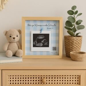 Quadro personalizado com imagens do ultrassom e batimentos do bebê