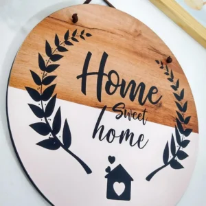 Enfeite de Porta Home Sweet Home - 25cm em MDF