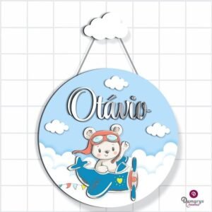 Porta Maternidade Ursinho Aviador 3